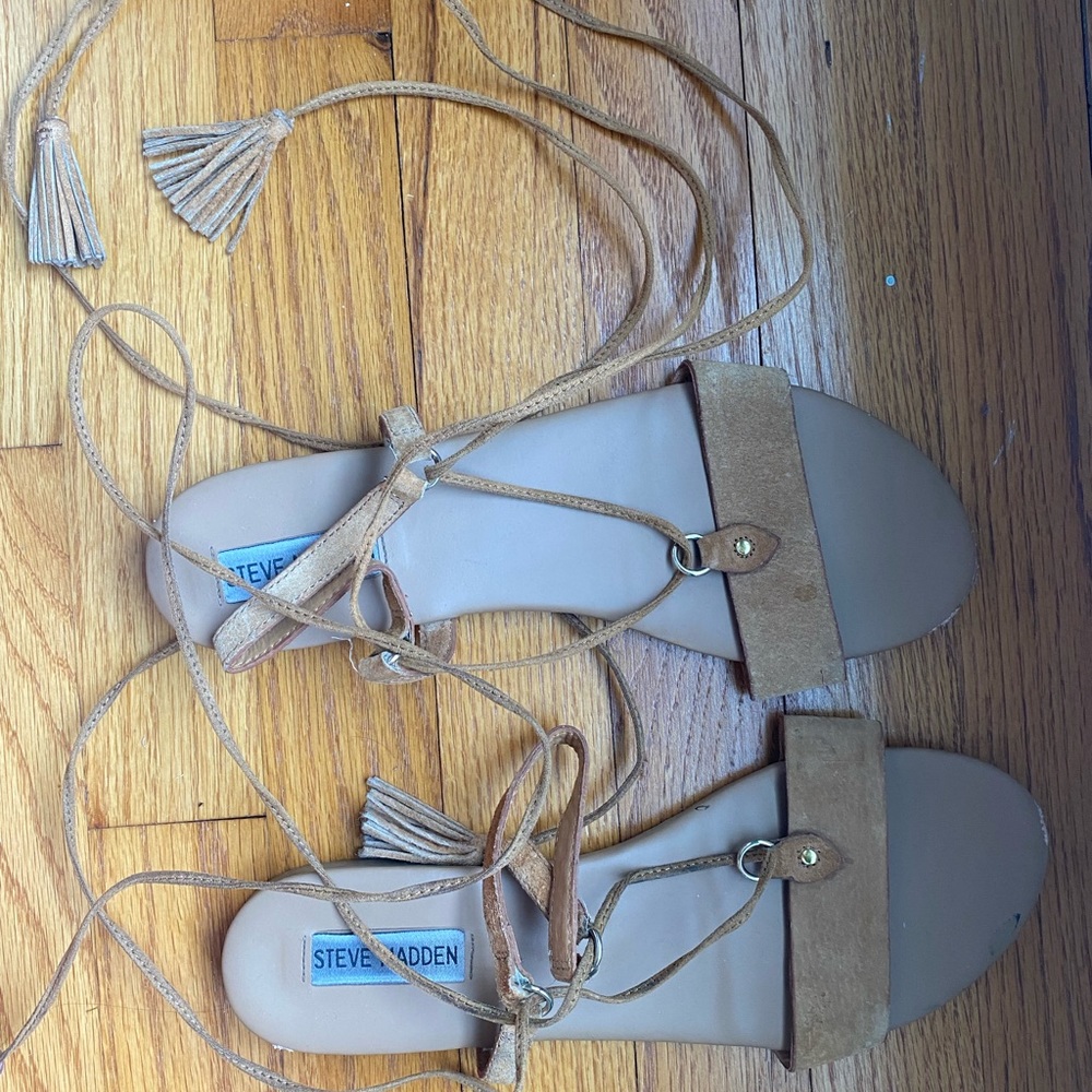 Ankle lace up nude sandals Steve Madden 8.5/9